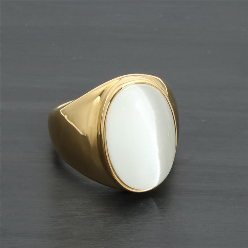 Женское модное кольцо с сапфиром - Кольцо из нержавеющей стали и титана с гальваническим покрытием и камнем