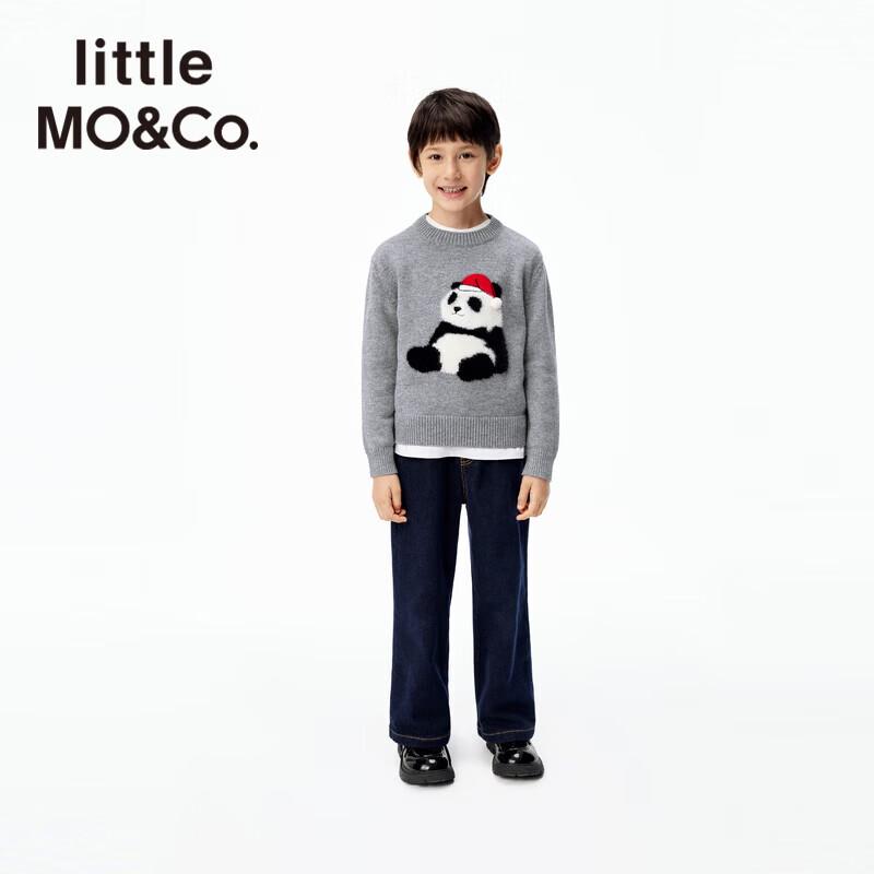 Little MO&Co. Детский свитер с вышивкой панды из смесовой шерсти
