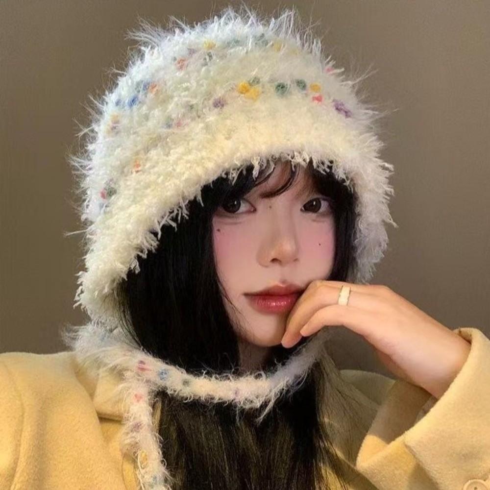 Warm Bucket Hat Lacing Lei Feng Cap Cute Winter Hat for Women