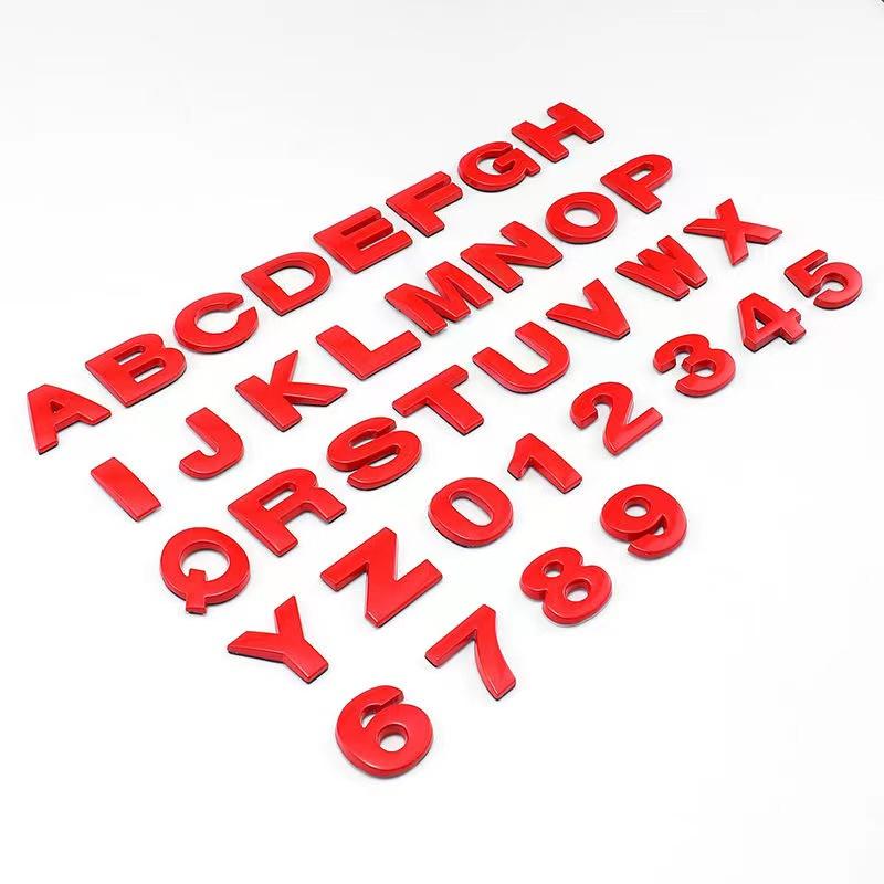 drnqv1 1Pcs 3D Metal 25mm Car Letters Alphabet Emblem Numbers Chrome Labeling Car Sticker Trunk Logo Letters Emblem For Hyundai Toyota