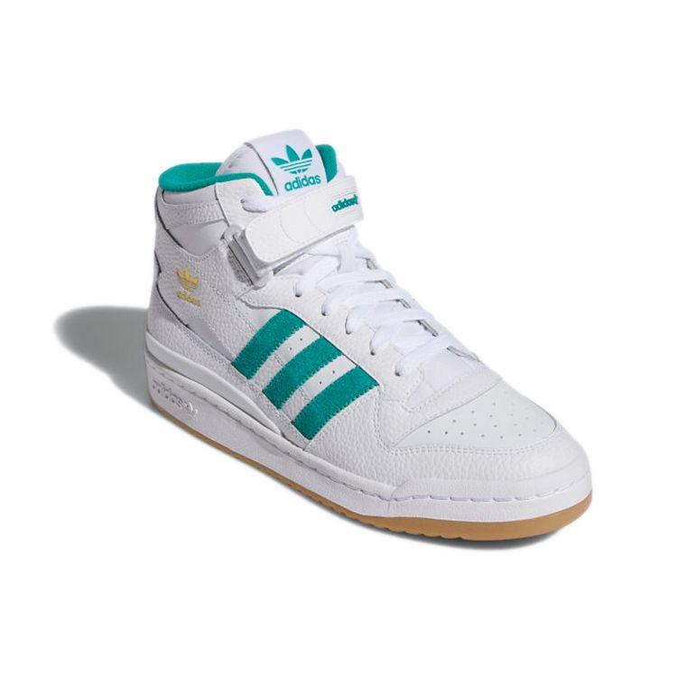 Adidas Forum Mid White Teal Men Sneakers Cloud-White Gold-Metallic Gum H00749