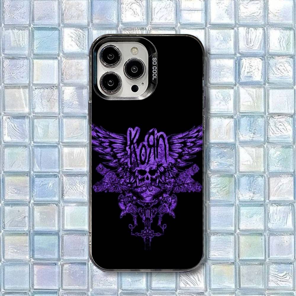 K-Korn Metal Rock Band Phone Case For iPhone 16,15,14,13,12,11,8,7,Pro,Max,Plus,Mini,XS,SE Shockproof Matte Cover