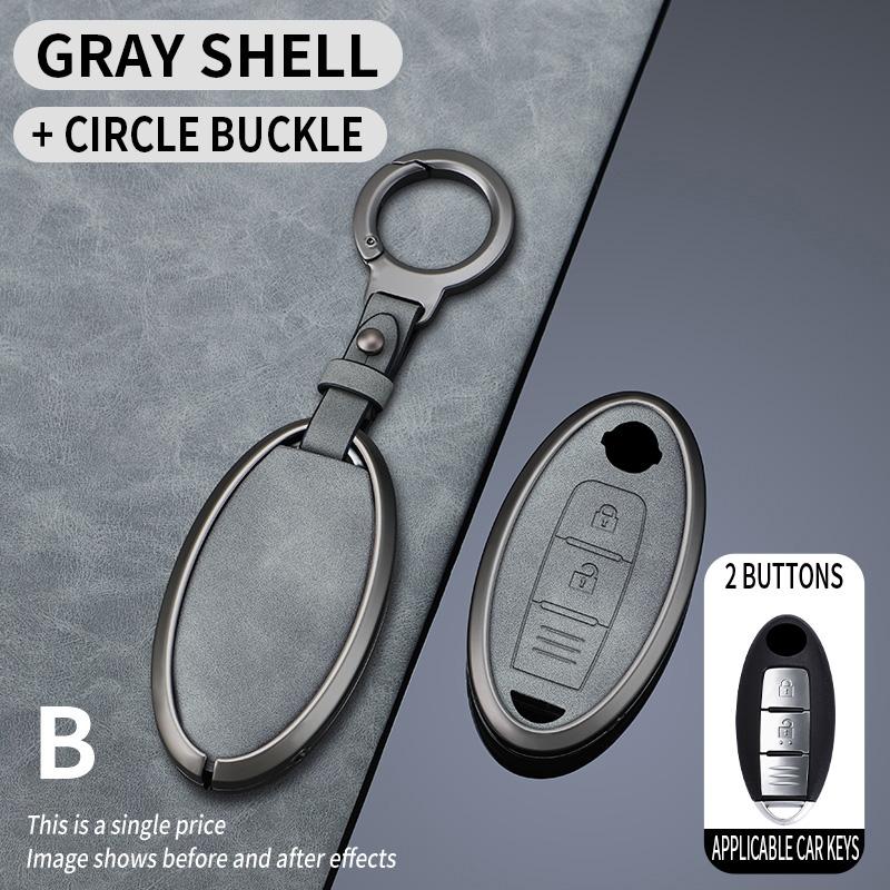 2 3 4 5 Button Zinc Alloy Leather Car Key Case Cover For Nissan Qashqai Juke J10 J11 X-Trail T32 T31 Kicks Tiida Pathfinder Note