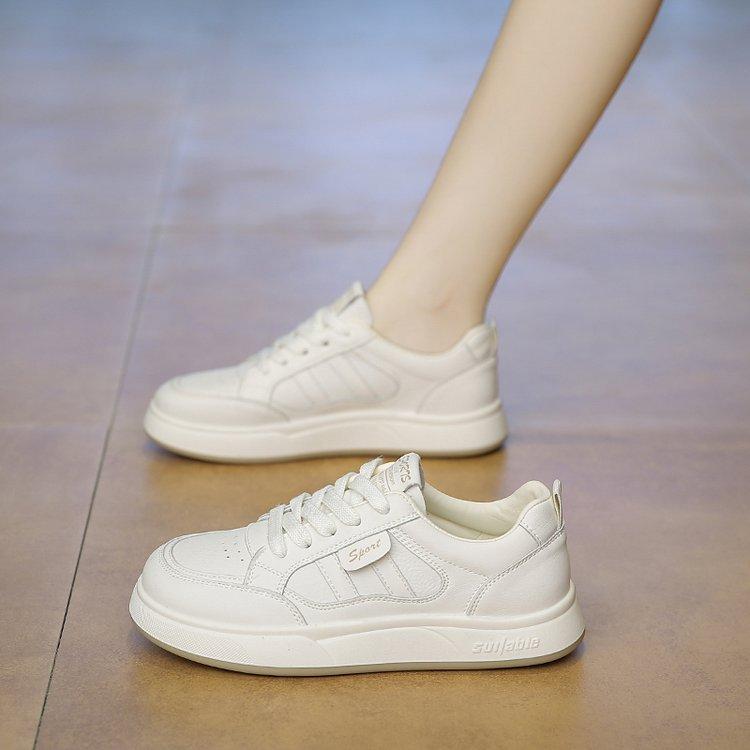 Dexun Little White Shoes Women 2025 Spring and Autumn New Versatile Internet Celebrities Order Surge Leisure Sports Board Shoes Students Little White 