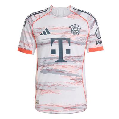 adidas Футбольная футболка ФК Бавария 25/26 Гостевая Аутентичная Облегающего кроя С круглым вырезом С коротким рукавом Мужские топы Белая JJ2145