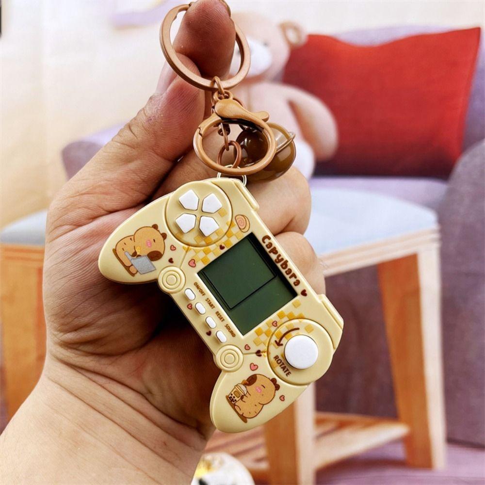 Electronic Capybara Keychain Game Controller Game Console Pendant Mini Game Keychain  Backpack