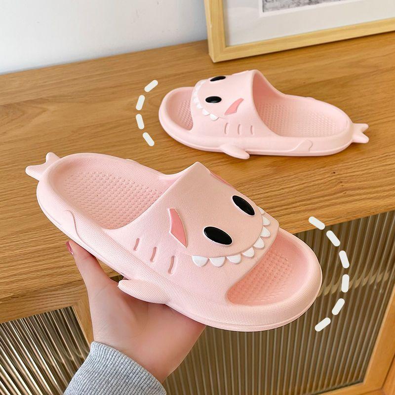 Summer Shark Soft Woman Slippers Anime Shoes for Women 2024 Kawaii Sandals Round Toe Slides Fish Cute Pink Outside Cartoon W 39
