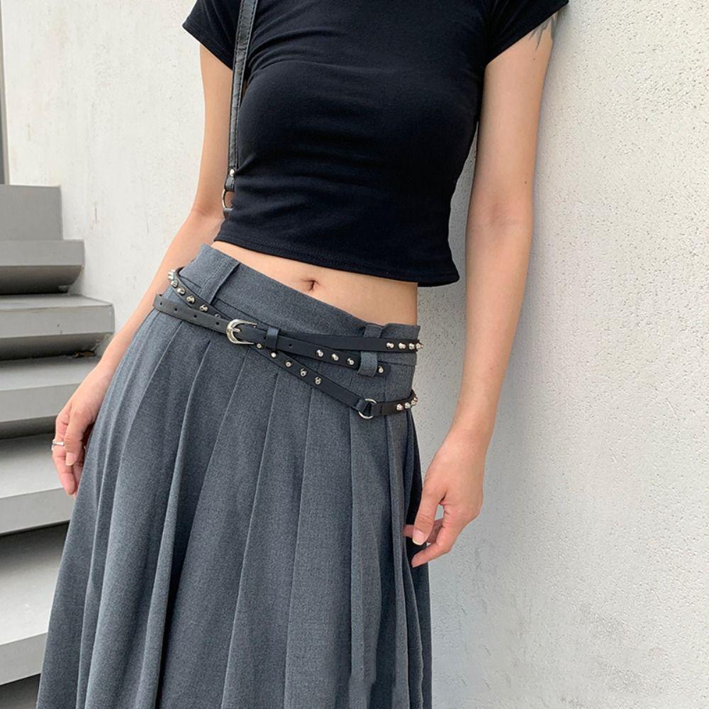 Casual Pin Buckle Waistband Luxury Design Thin Waist Strap Trend Jeans Belt