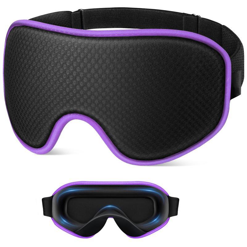 3D Weighted Sleep Eye Mask Ergonomic Light Blocking Blindfold Adjustable Strap Comfortable Eyemask for Insomnia Travel