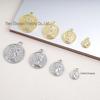 European American Style Zinc Alloy Earrings & Necklace: Beautiful Woman Head Coin Pendant for DIY Jewelry Crafting