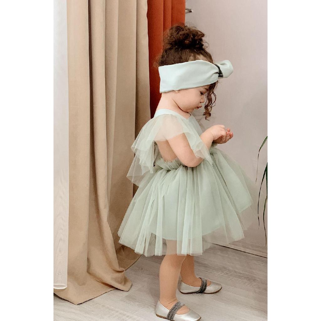 Атласное вечернее платье цвета воды для девочек, праздничное платье для дня рождения для девочек