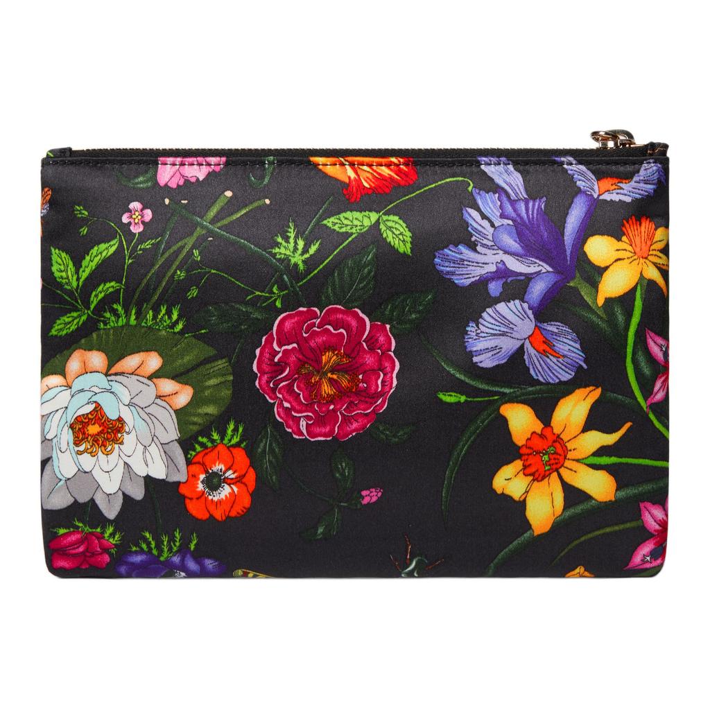 Gucci GG Marmont Printed Zip Closure Silk Clutch Women clutch Black Multicolor 826197-FAEJD-1070
