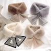 New Autumn and Winter Rabbit Fur Scarf Women's All-match Korean Style Thickened Cute Warm Neck Protection Plush Windproof Scarf