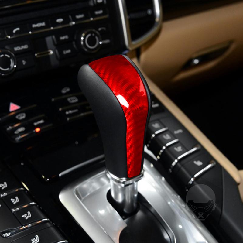 Real Dry Carbon Fiber Car Accessories Gear Shift Knob Decorative Trim For Porsche Cayenne 958 2011 2012 2013 2014 2015 2016 2017