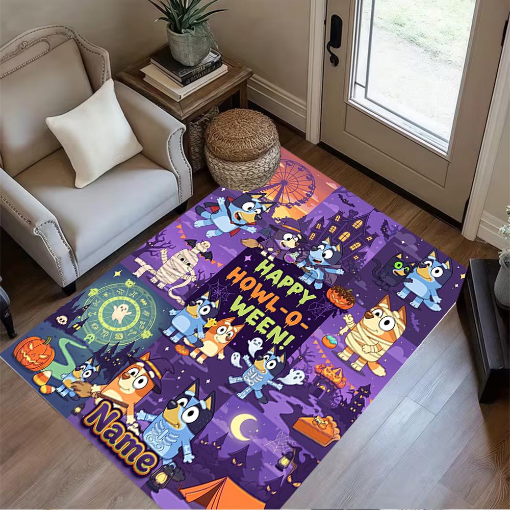 Halloween Trick Treat Customize Text Floor Mat Perfect for Game Room Outdoor Bedrooms Entryway Anti-slip Rug Office home decor