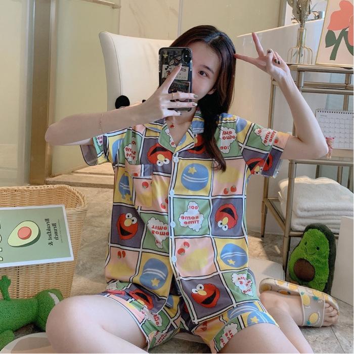 Pajama Set for Women In Summer, Cute Strawberry Print, Sweet Girly Korean Style Casual Design, Soft and Simple Pajamas for Women