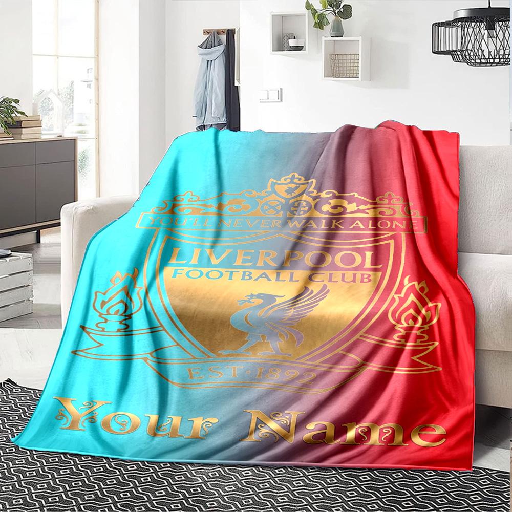 Liverpool Customize Text Blanket Gift Personalized Blanket Soft Warm Cozy Versatile for Seaside Chair Bed Office Four Seasons Universal
