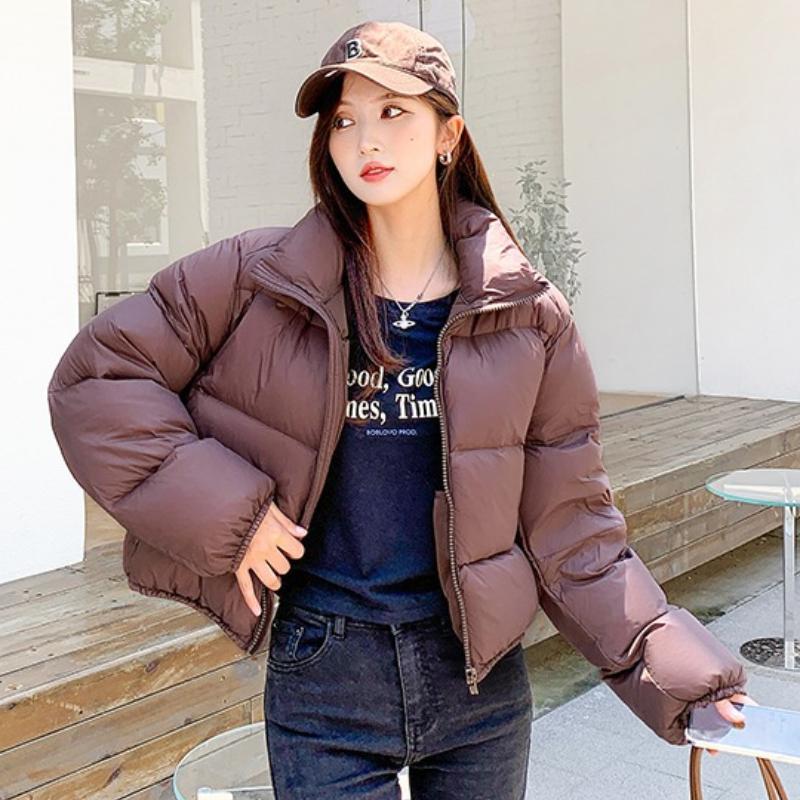 Winter Warm New Parkas Women Y2K Fashion Streetwear Loose Thick Crop Down Cotton Jacket Chic Female Brown Coats Outwears