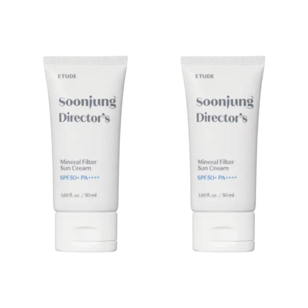 ETUDE HOUSE SoonJung X Director's Mineral Filter Sun Cream SPF50+ PA++++ 1+1 (50mL+50mL)  (3 Options)