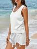 Women's Ribbed Knit Sweater Vest Sleeveless Scoop Neck Summer Casual Tank Top
