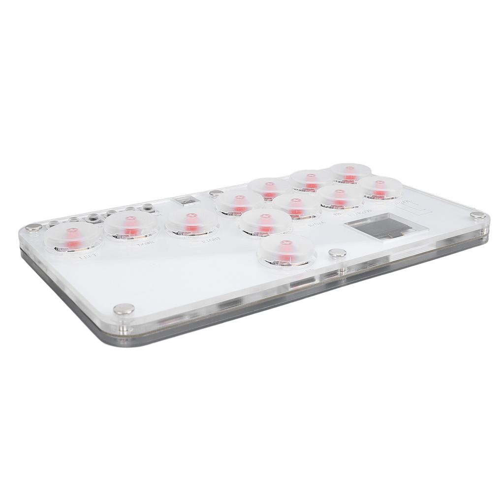 Игровой контроллер без рычага, акриловый, 12 клавиш, самодельный боевой контроллер без рычага с пользовательским RGB и Turb