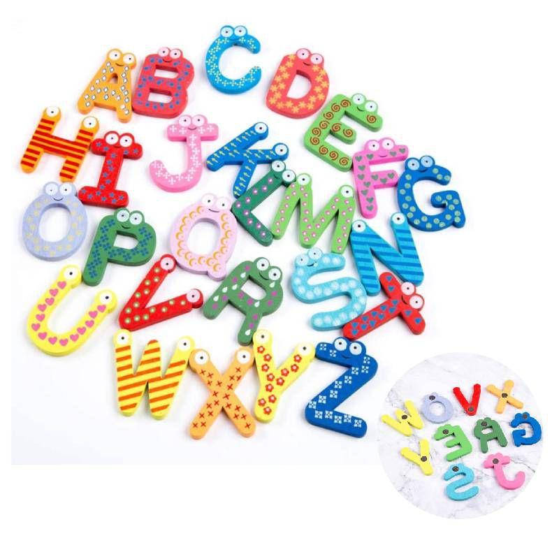 Safe Smooth 26 English Letters Refrigerator Magnet For Kids Education