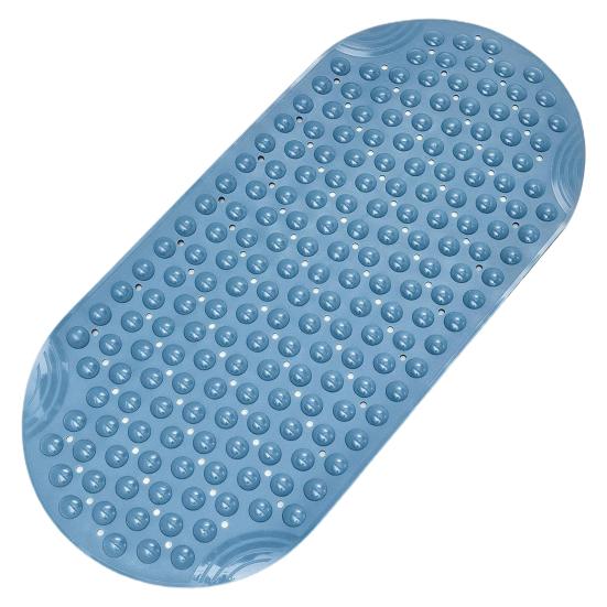 Противоскользящий коврик для ванны из ПВХ с массажной текстурой. Прочные присоски. Не имеет запаха. Устойчив к выцветанию. Легко моется. Коврик для ног для душа. Семейные поставки.