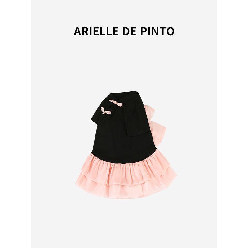 French Arielle De Pinto Girls' Chinese Style Butterfly Backless T-Shirt Dress Summer Dress for Girls