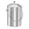 Ведро для компоста для кухонной столешницы, 1,3 галлона, из нержавеющей стали, для использования в помещении, с крышкой, без запаха, ведро для пищевых отходов