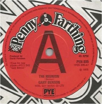 7-дюймовая пластинка GARY BENSON The Reunion PEN895 Penny Farthing 1975 Великобритания Поп Б/у