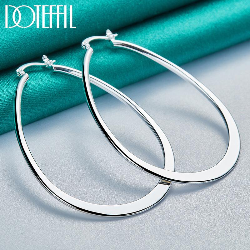 Серьги-кольца из гладкого серебра 925 пробы, модные украшения, свадебные украшения