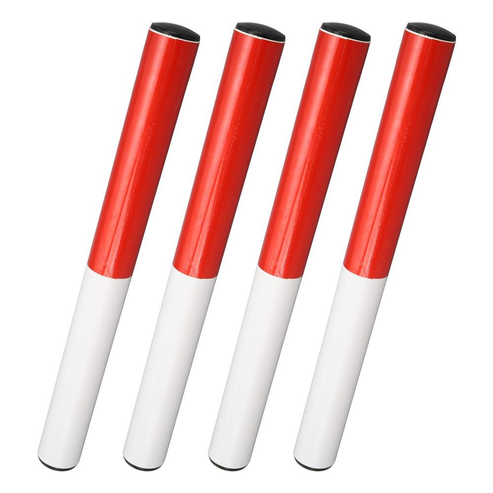 4PCS PVC Relay Baton Red and White Track and Field Baton Sports Running Baton  Field Race