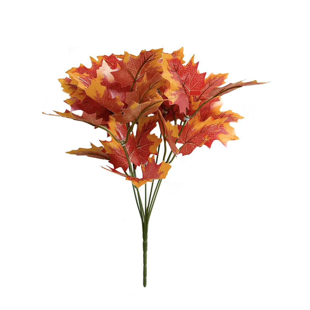 Искусственные растения 7 веток листьев красного клена, отдельные пучки зеленых растений, аксессуары для украшения стены, DIY цветочная композиция