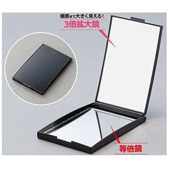 Компактное зеркало Napure ZOOM UP металлик черный NZC-03 двустороннее (3x)