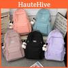 Simple Large Capacity Backpack With Solid Color And Letter Design Daily For