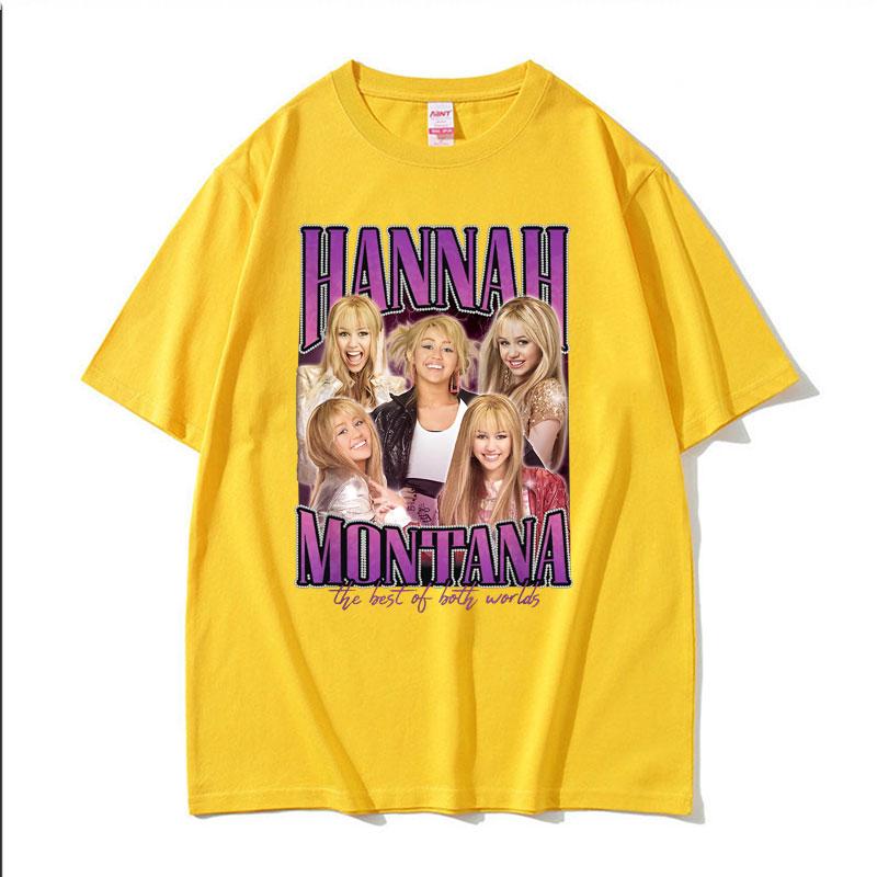 Miley Cyrus Hannah Montana Hip Hop Retro Style Graphic T Shirts Unisex Unisexs Clothing Gothic Oversized Loose Short Sleeve Tshirt