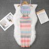Summer Women Elegant Sleeveless Striped Knitted Sweater Slim Bodycon Sheath Pullover Dresses