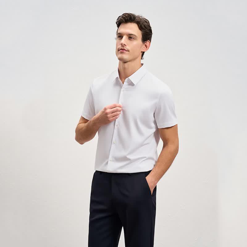 Универсальная мужская рубашка EMZ в стиле business casual с коротким рукавом