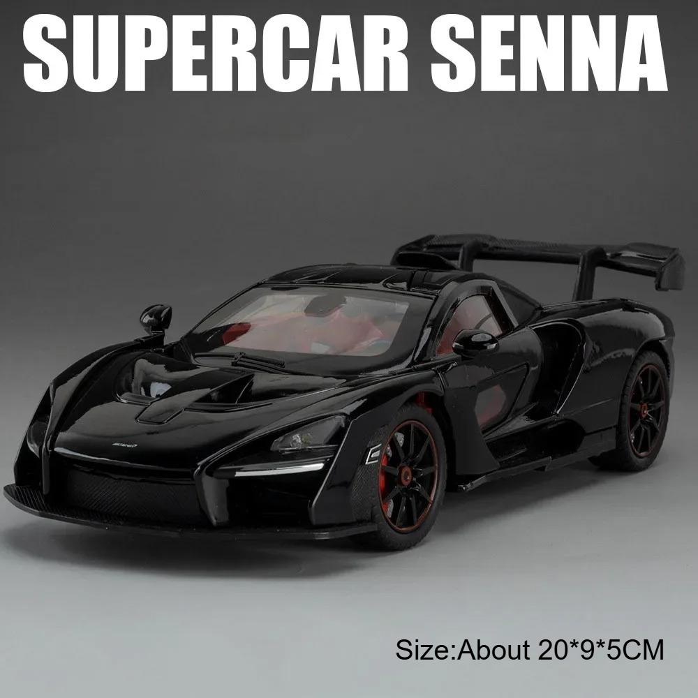 1:24 P1 Senna Модель Машинки Игрушка Сплав Литье Под Давлением Двери Открываются Суперкар Рулевое Управление Колесами Модели с Амортизацией для Детских Игрушек