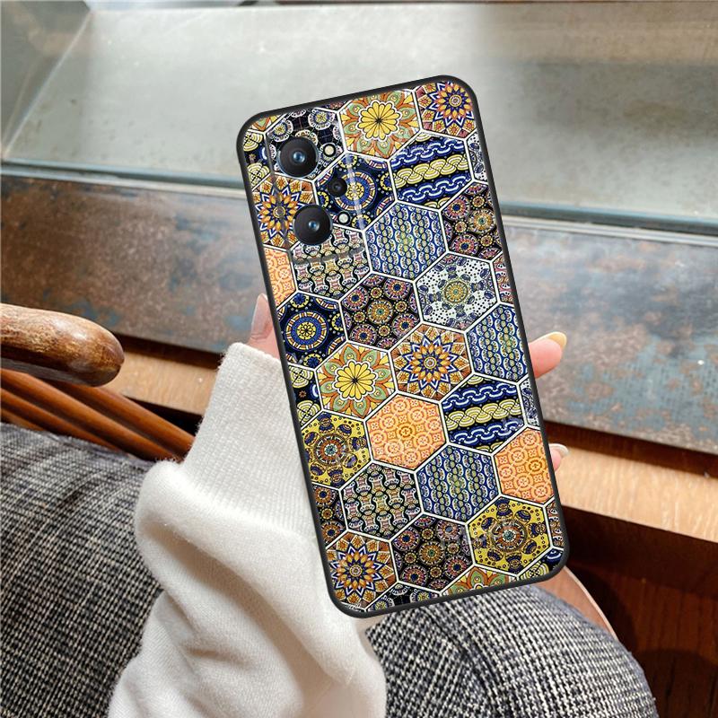 Эстетичный чехол-мозаика в стиле бохо для Realme 11 12 13 14 Pro Plus C53 C55 C51 C25 C63 C61 C65 C67 C71 C75 GT6 GT7 15 Pro
