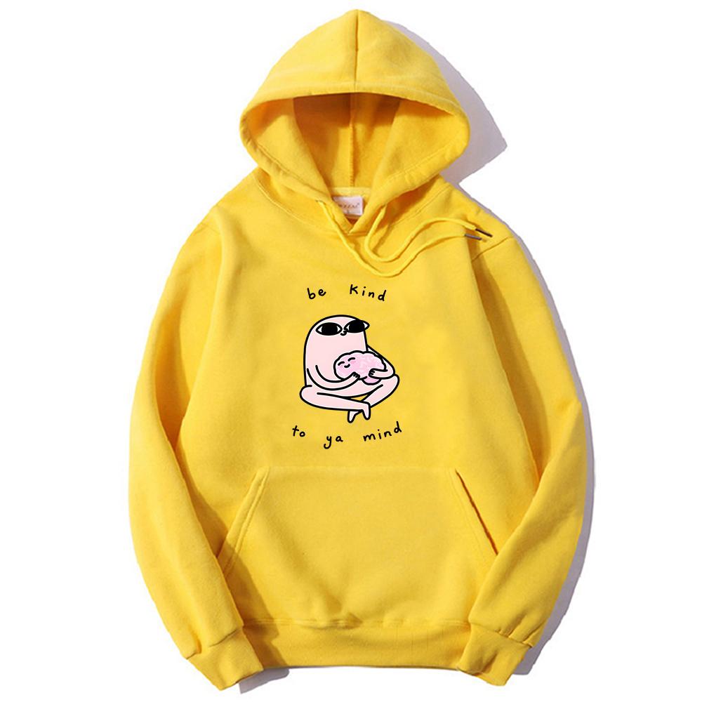 Ketnipz Comic забавные толстовки с рисунком Be Kind To Ya Mind толстовки с буквенным принтом пуловеры с капюшоном и длинными рукавами флисовые мягкие топы