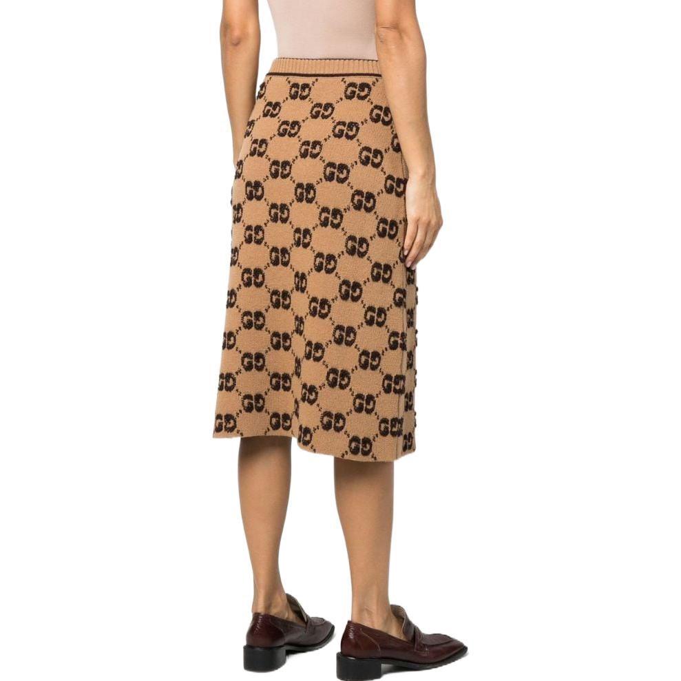 GUCCI Gg Jacquard A-Line Knit Skirt 713301-XKCNA-2668