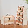 Large Capacity Solid Wood Piggy Bank with Lock for Children