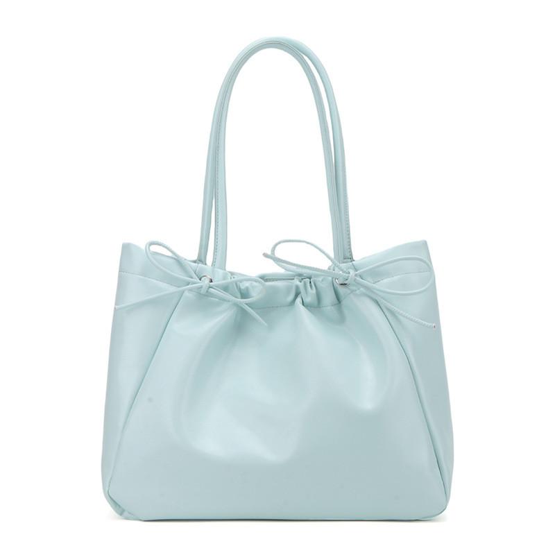 Simple Pu Bowknot Drawstring Bag For Daily Use