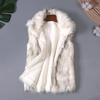 Women Winter Waistcoat Short Type Faux Fur Turn-down Collar Cardigan Sleeveless Heat