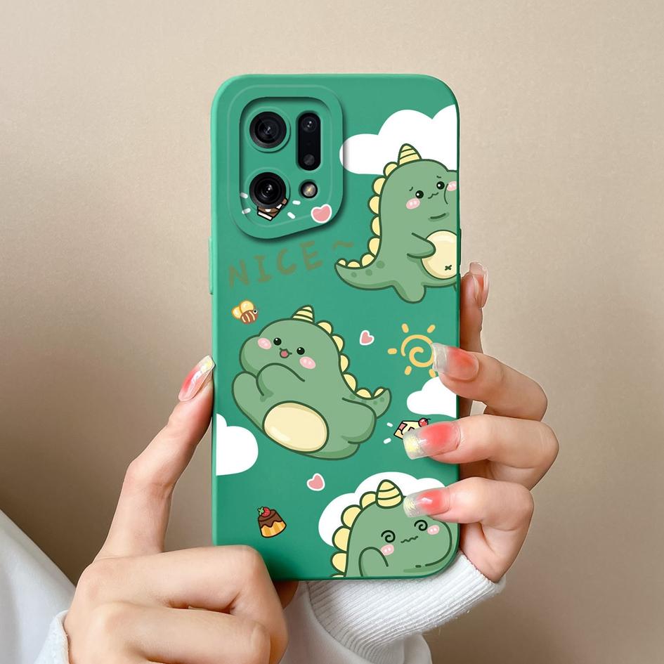 Чехол для телефона для OPPO K10 Pro K7 K9X K3 K5 Narzo 50i Neo 9 Prime, милый модный противоударный чехол с изображением динозавра, жидкий матовый мягкий силикон для бампера OPPO