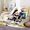 Volleyball Anime Plaid Haikyuu Blankets Coral Fleece Plush Decoration Miya Atsumu Manga Soft Throw Blankets for Bed Travel Quilt