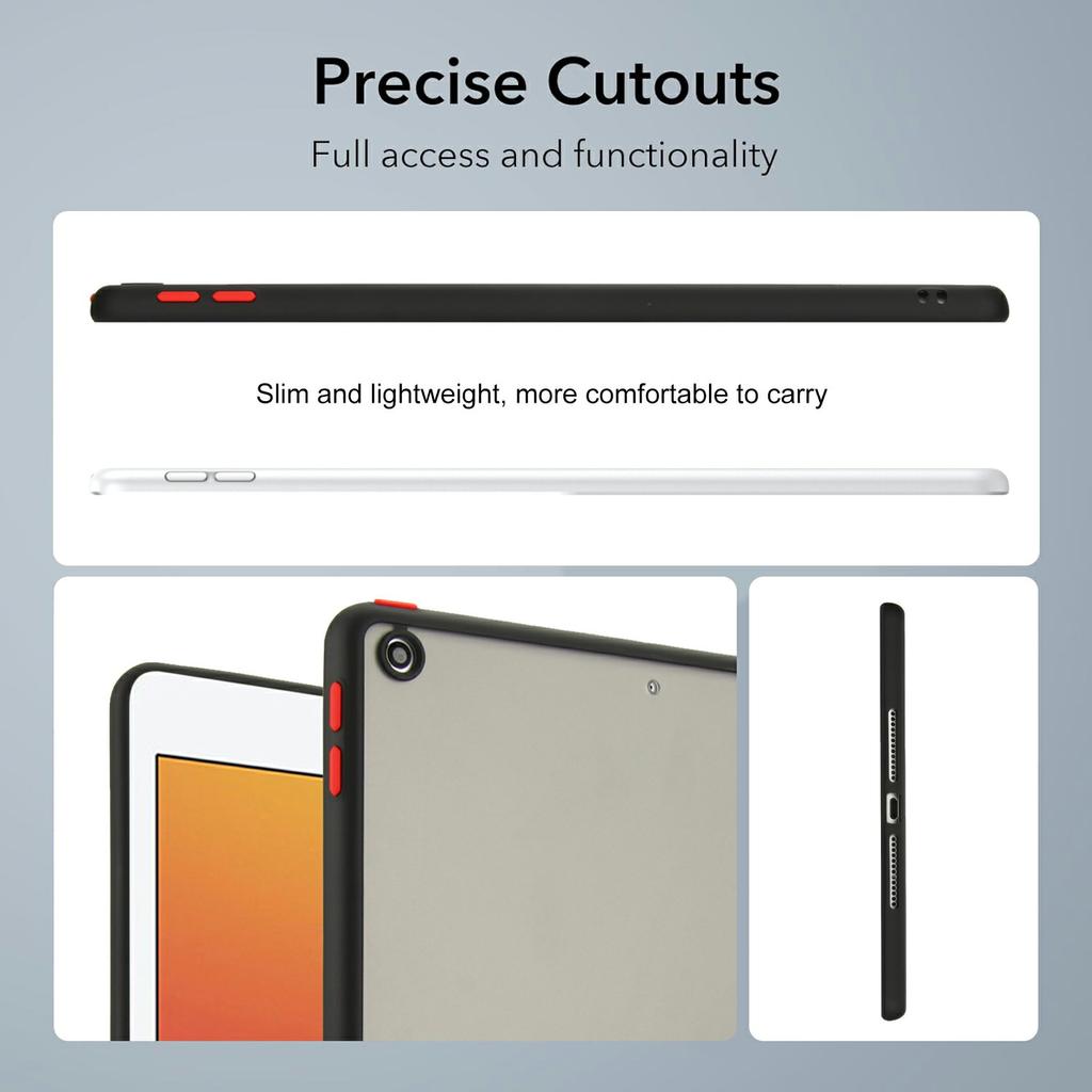 For iPad 9.7-inch (2018)/(2017) Case Skin Touch Matte Acrylic TPU Shockproof Tablet Cover