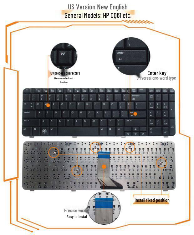 Совместимая клавиатура для серий HP CQ61 G61 и CQ71 G71 (Модели: 300, 306TX, 327, 328, 200, 404AU)