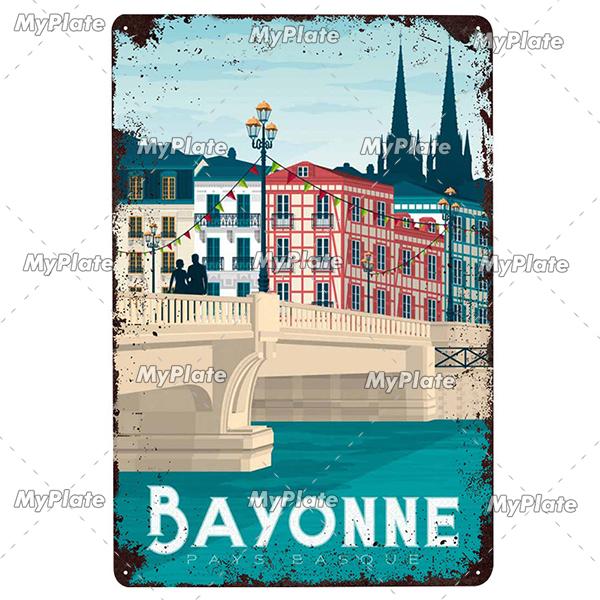 USA Tin Signs Vintage Metal Sign City Plaque Wall Decor for Garage Bar Pub Man Cave Decorative Plate Iron Country Painting